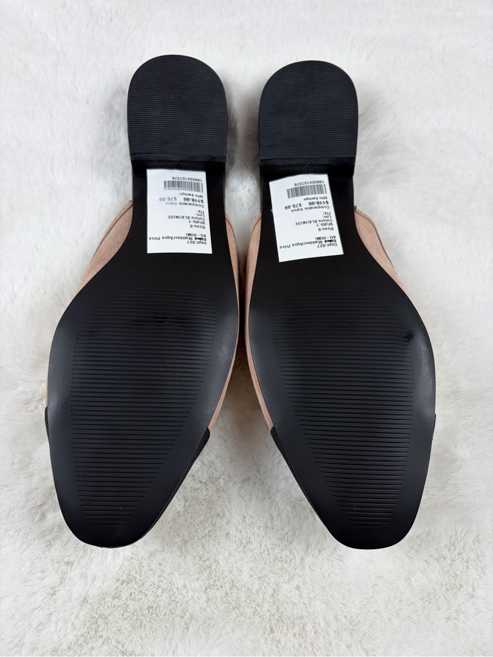 AQUA Bloomingdale’s Snip Toe Flats NEW Black/Nude 8 - Picture 8 of 9